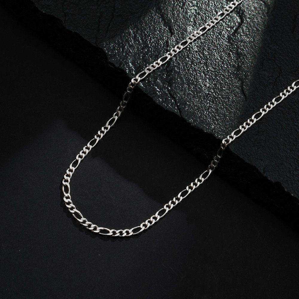 Corrente Prateada Masculina Elo 3 por 1 &#8211; 4mm - Galeria