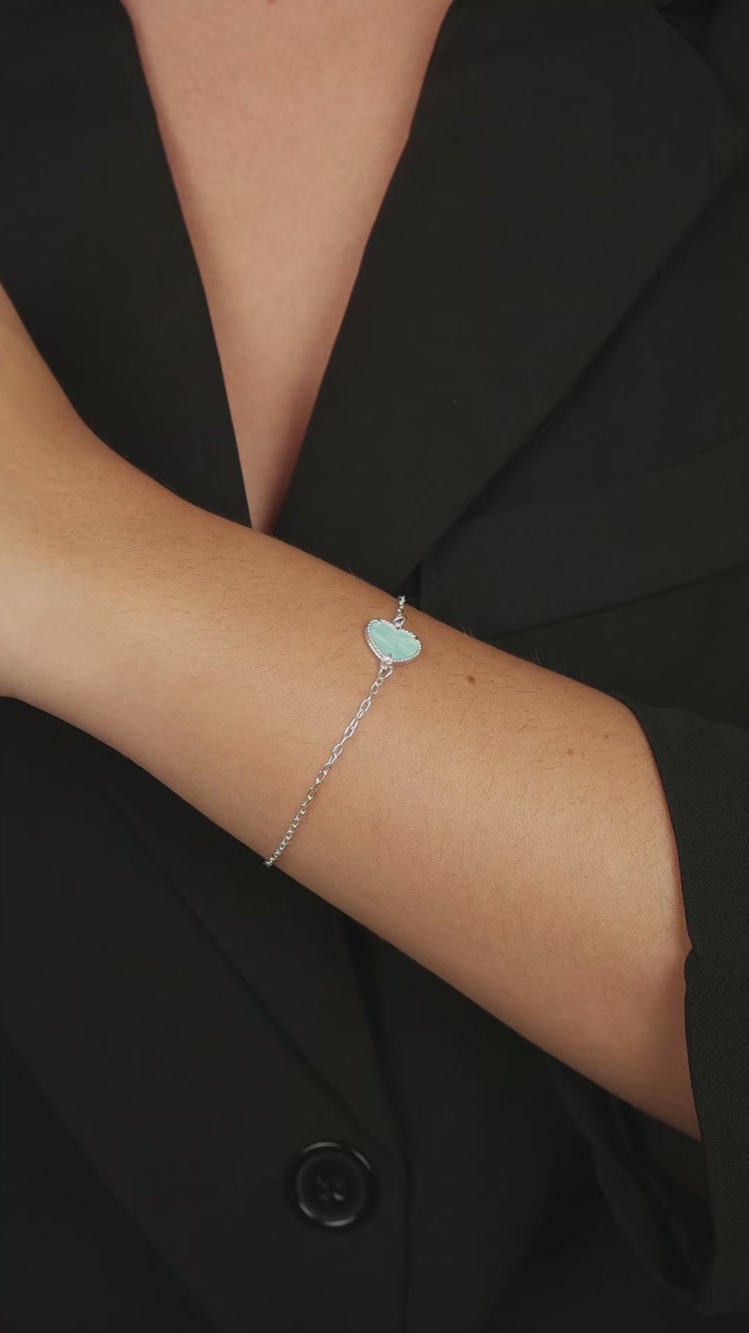 Pulseira de Zircônia Azul Claro em Prata 925